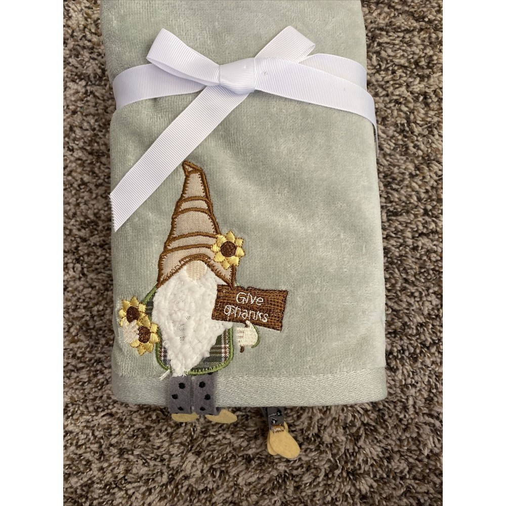 Well Dressed Home 2 Piece Fall Gnome  Set Hand Towels Thanksgiving So Cute!
